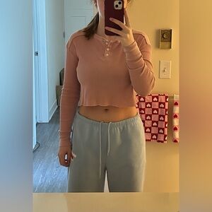 Pink Longsleeve Croptop